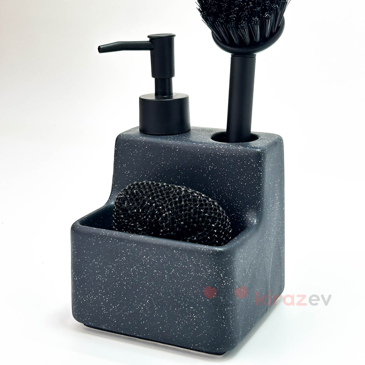 Füme Sıvı Deterjanlık Fırçalı Set