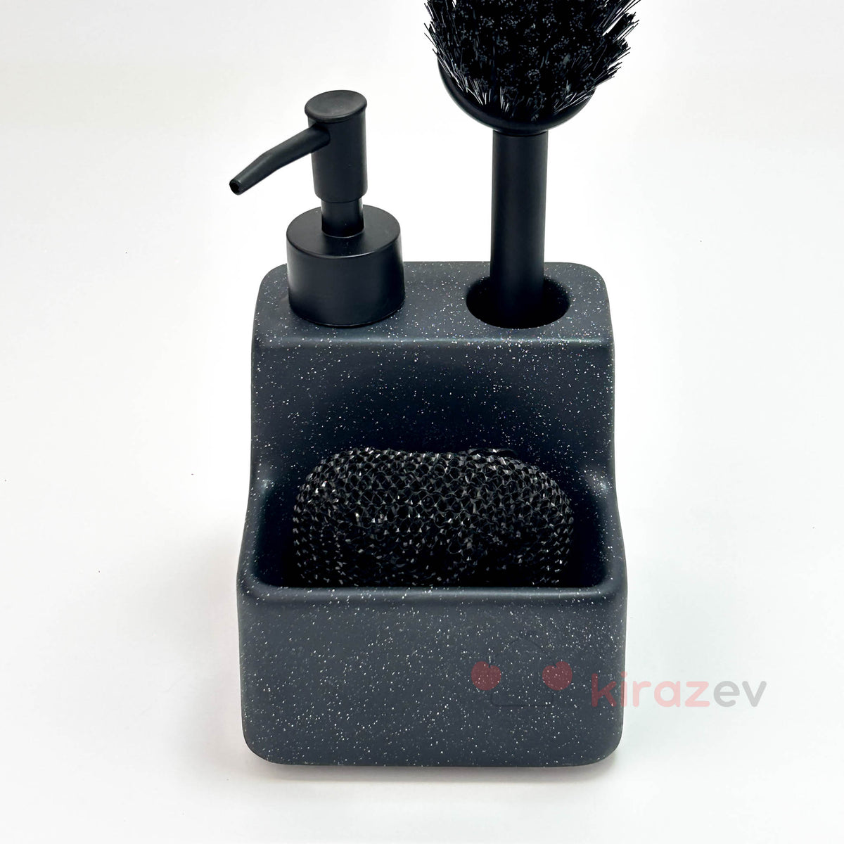 Füme Sıvı Deterjanlık Fırçalı Set