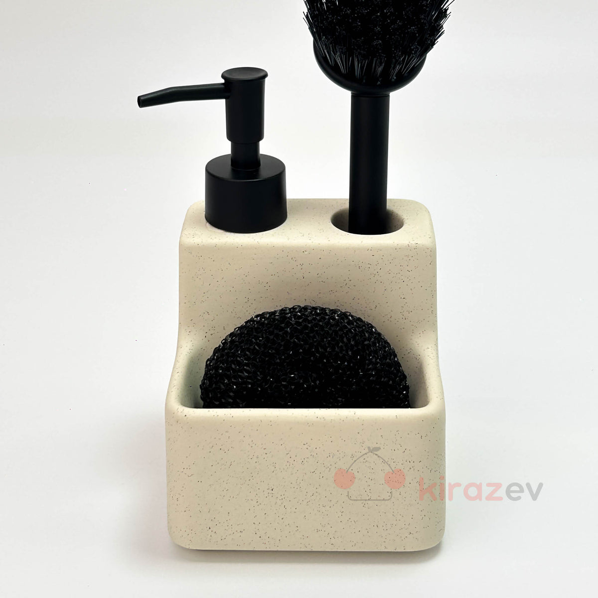 Krem Sıvı Deterjanlık Fırçalı Set