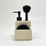 Krem Sıvı Deterjanlık Fırçalı Set