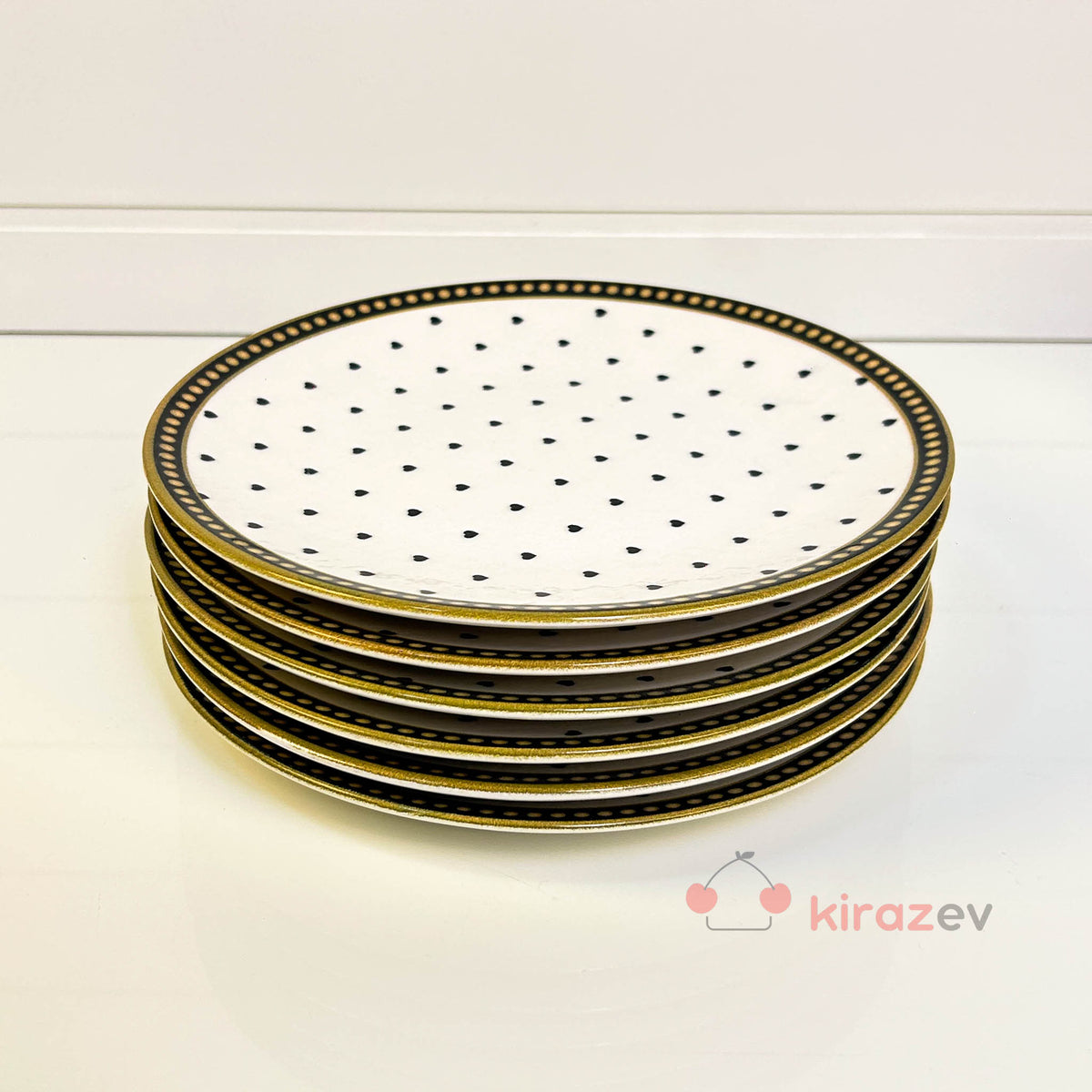 Siyah Kalpli 18 Parça Çay Seti