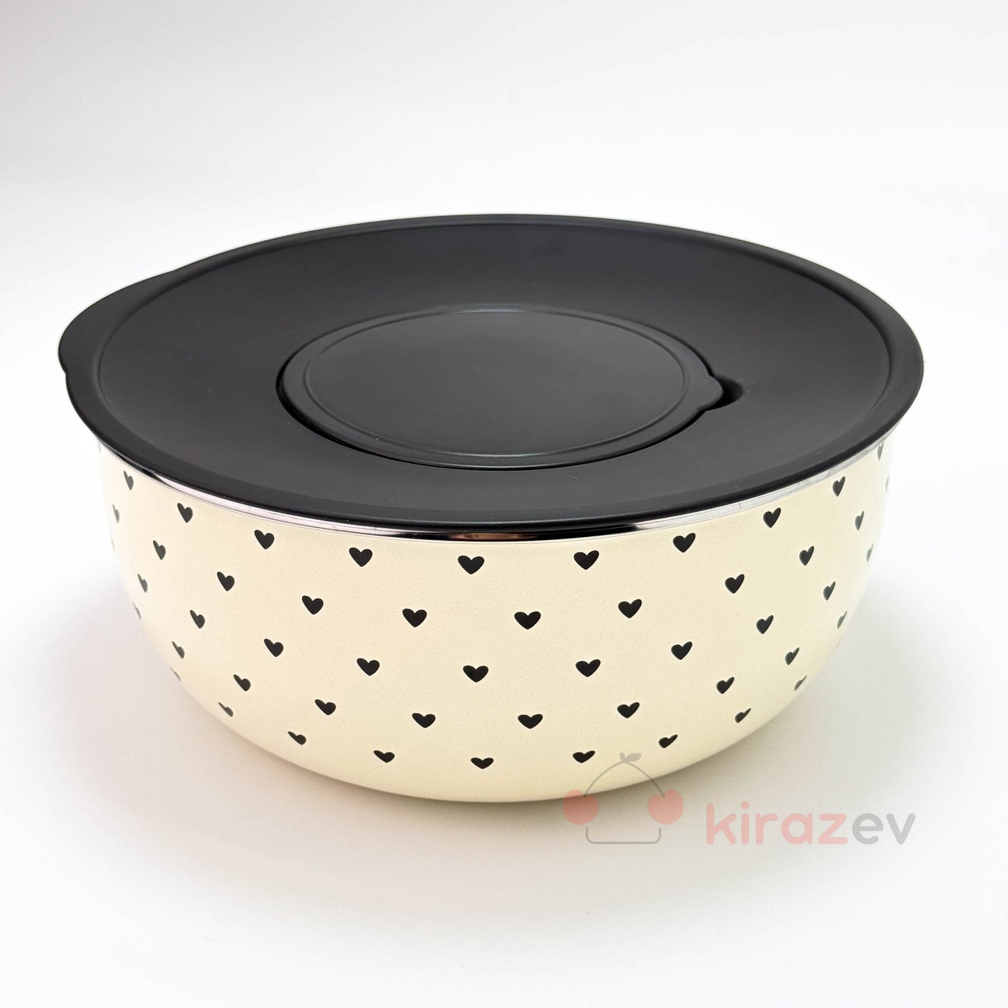 Siyah Kalpli Emaye Karıştırma Kabı – Vakum Kapaklı