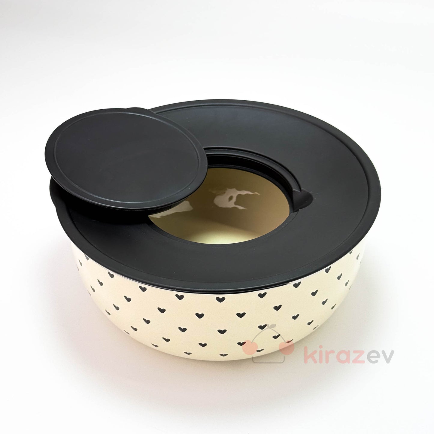 Siyah Kalpli Emaye Karıştırma Kabı – Vakum Kapaklı