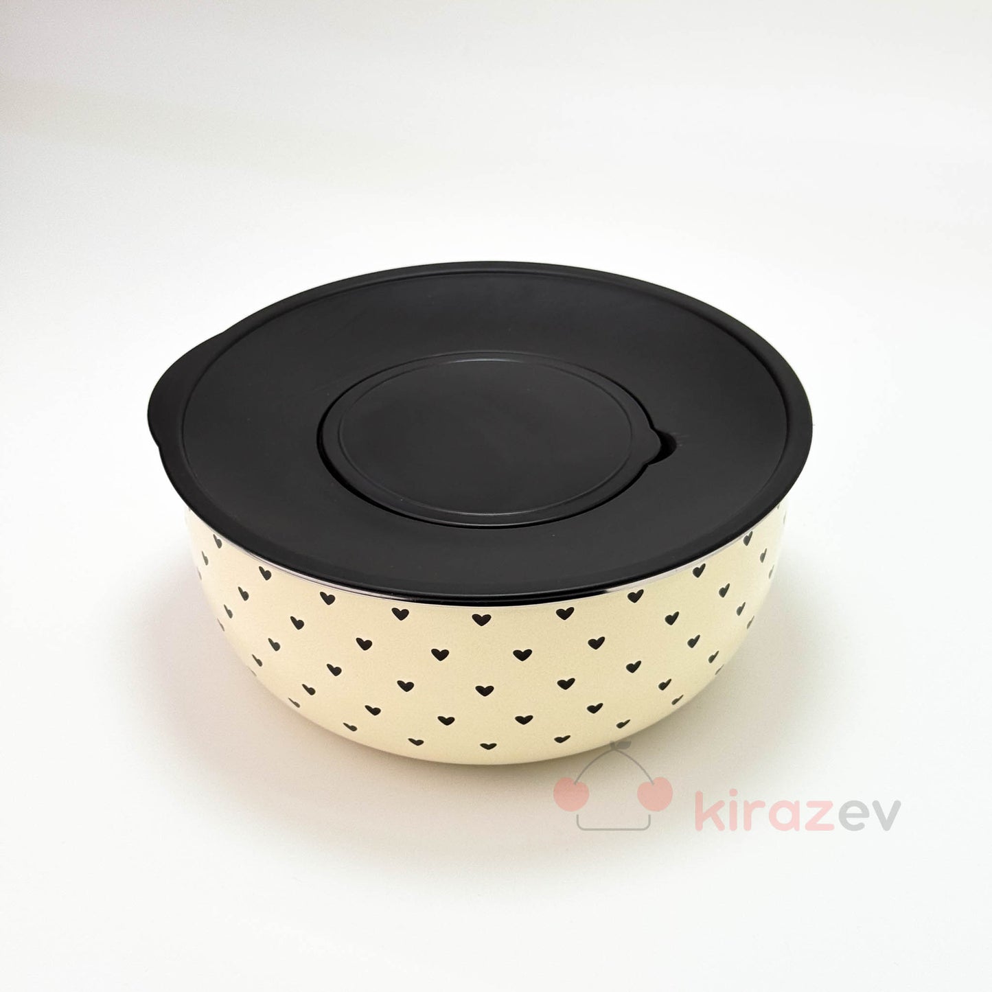 Siyah Kalpli Emaye Karıştırma Kabı – Vakum Kapaklı