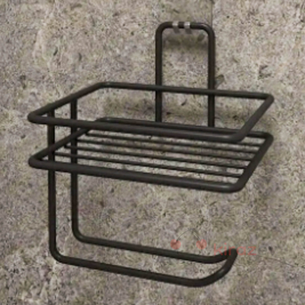 Siyah Metal Tuvalet Kağıdı Tutucu – Raflı
