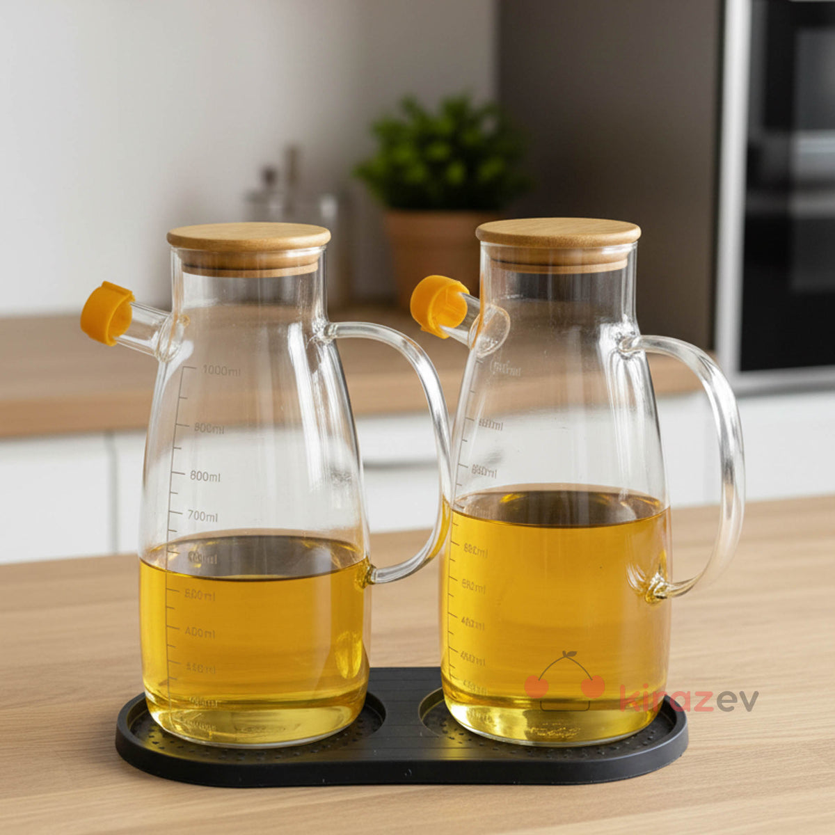 Siyah Oval Silikon Yağdanlık Altlığı Kaymaz