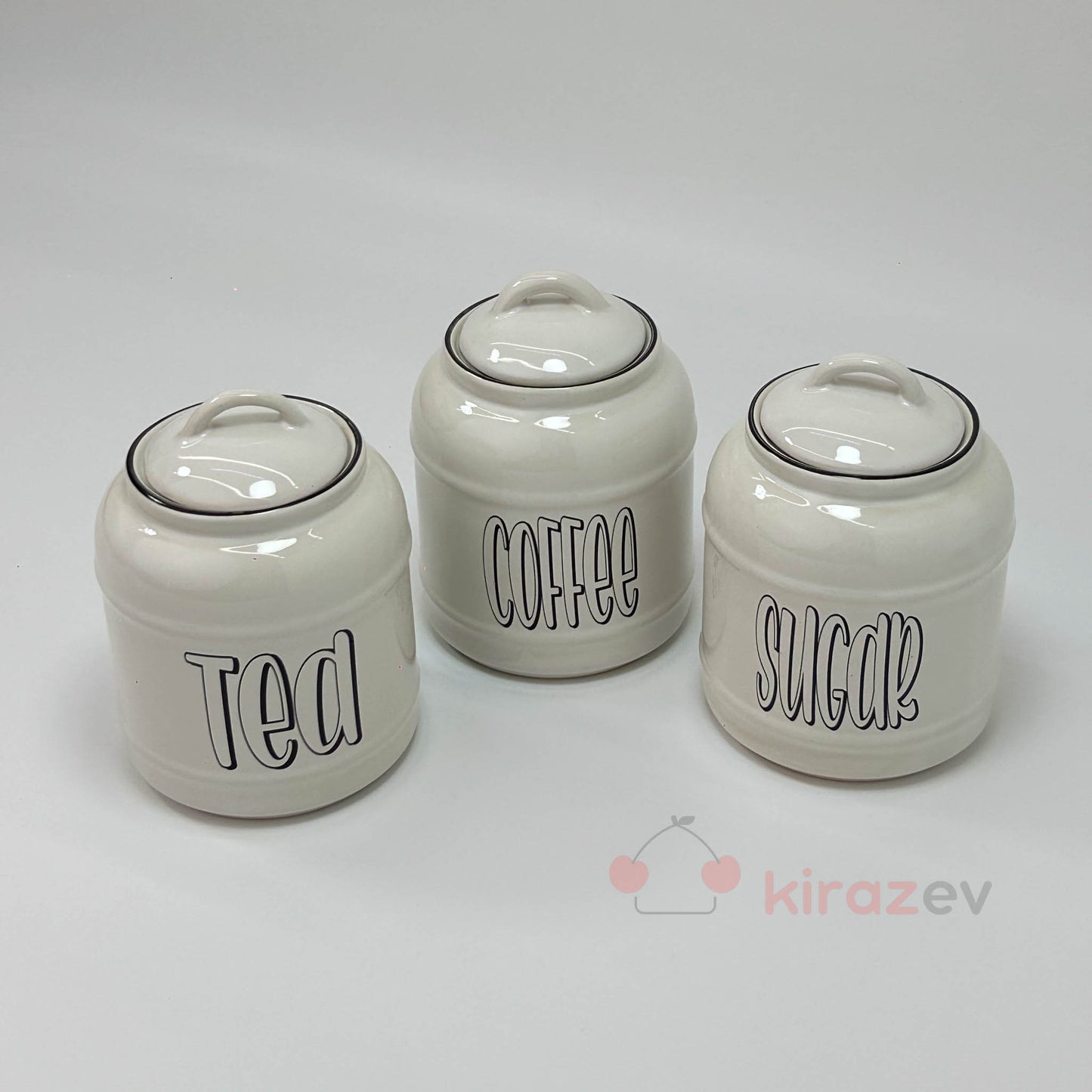 Seramik Tea Coffee Sugar Kavanoz Seti