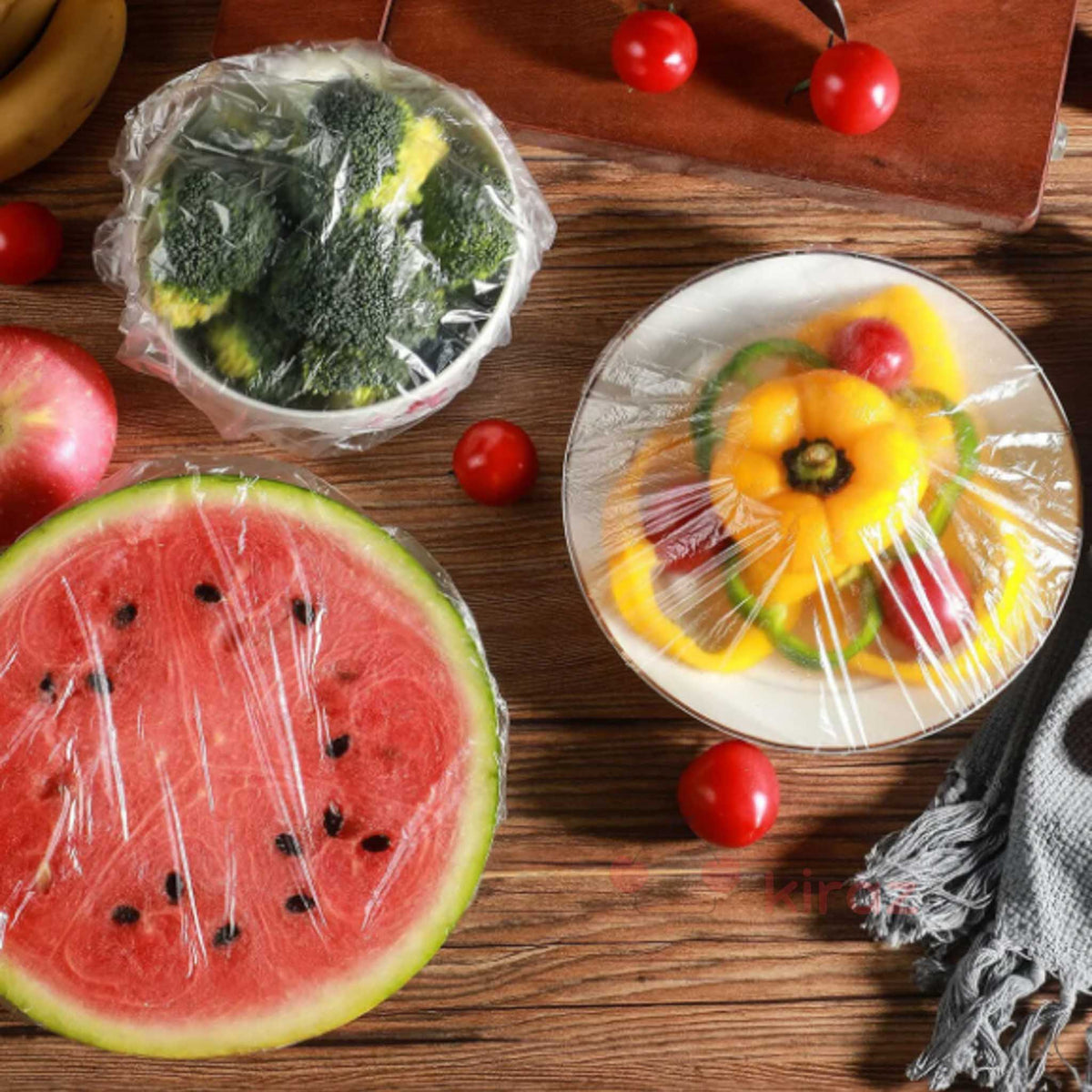 100’lü Tabak Bonesi Seti – Esnek Streç Gıda Koruma Kapakları