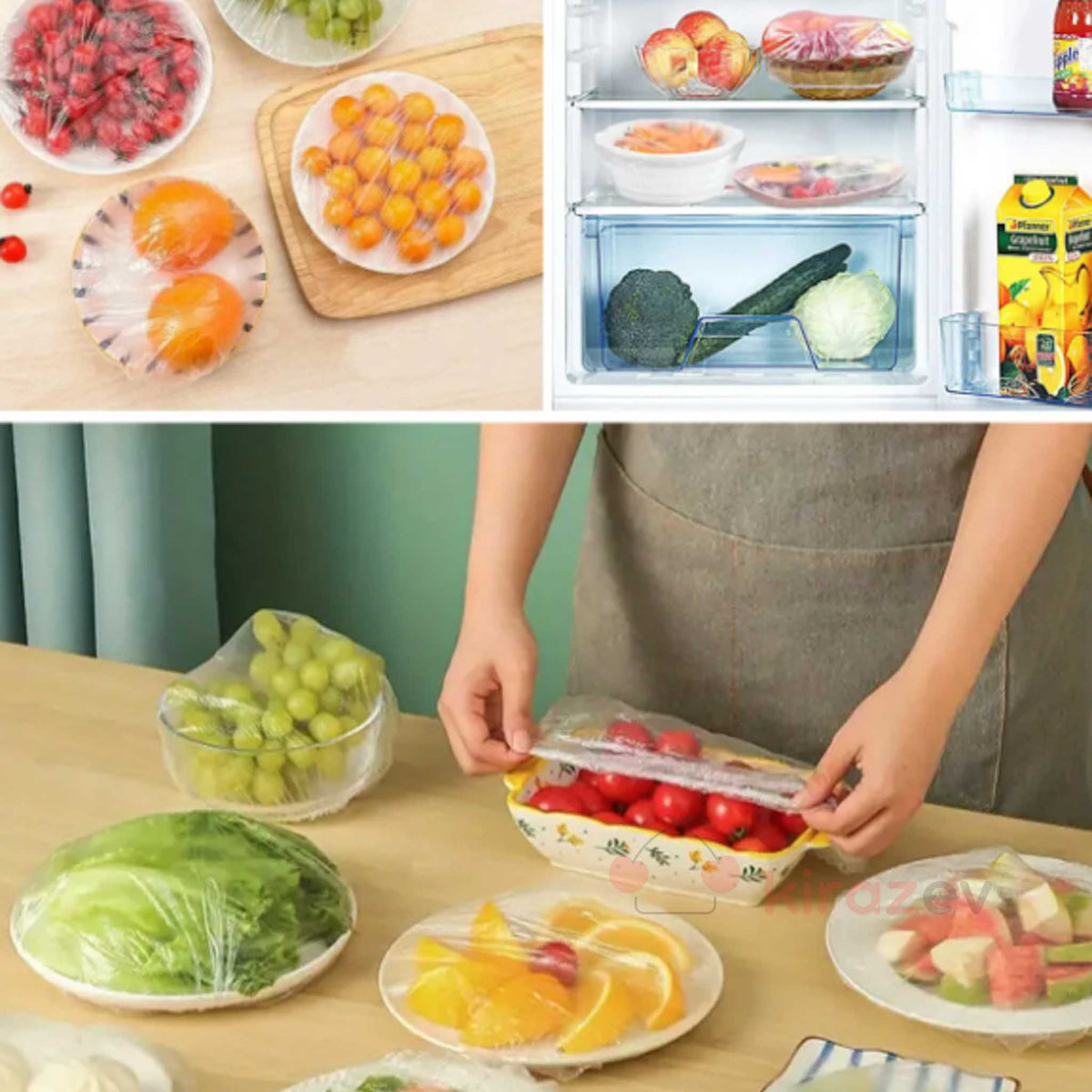 100’lü Tabak Bonesi Seti – Esnek Streç Gıda Koruma Kapakları