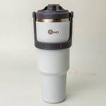 Paslanmaz Tutacaklı Pipetli Çelik Termos Beyaz