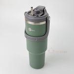 Paslanmaz Tutacaklı Pipetli Çelik Termos Yeşil