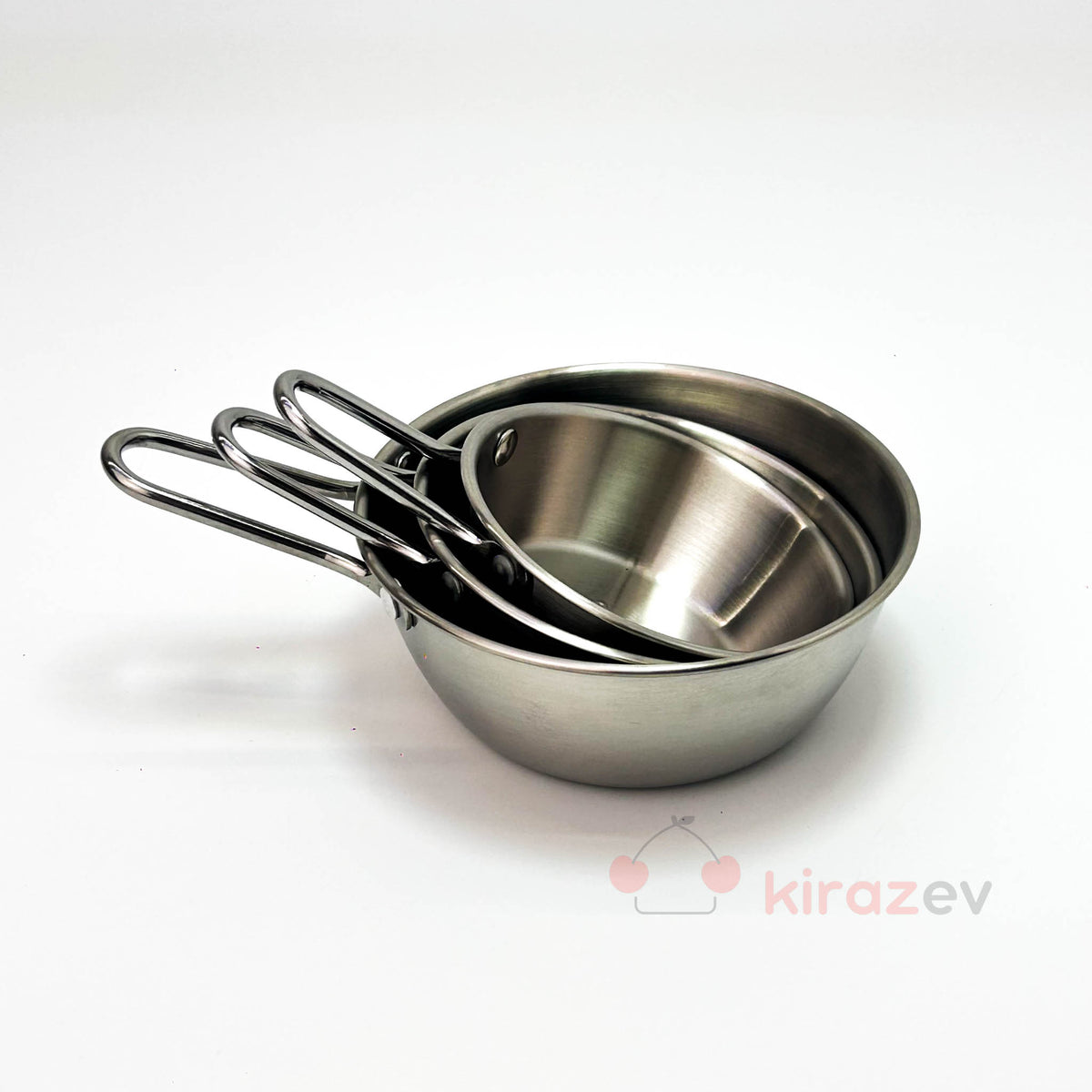 Gümüş Tek Kulplu Çelik Sunum Tavası - 12 cm