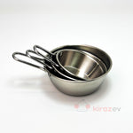 Gümüş Tek Kulplu Çelik Sunum Tavası - 12 cm