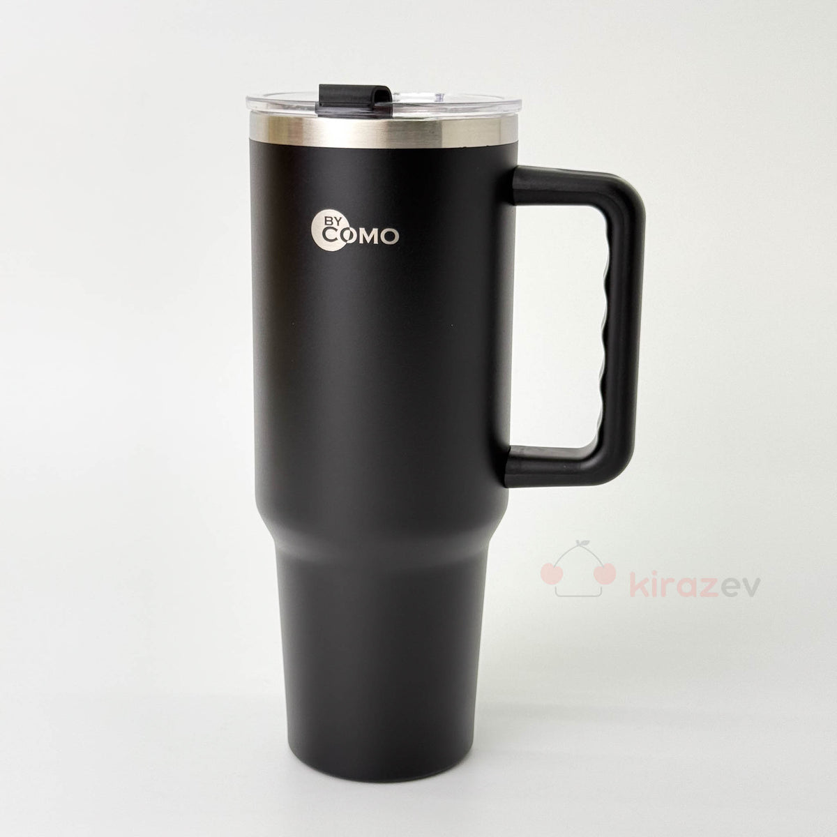 Kulplu Pipetli Paslanmaz Çelik Termos Siyah