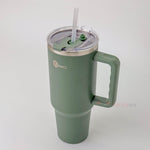 Kulplu Pipetli Paslanmaz Çelik Termos Yeşil