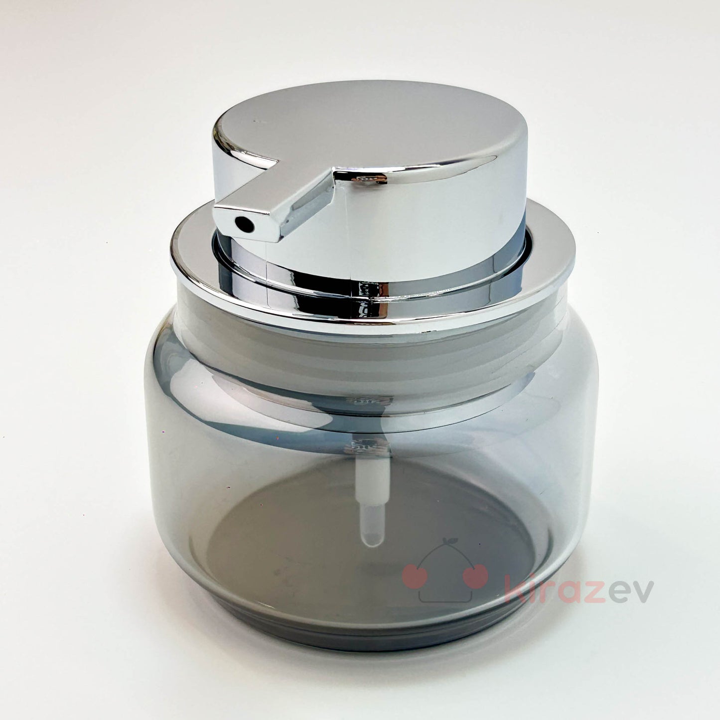 Tombul Kısa Sıvı Sabunluk Gümüş Kapaklı