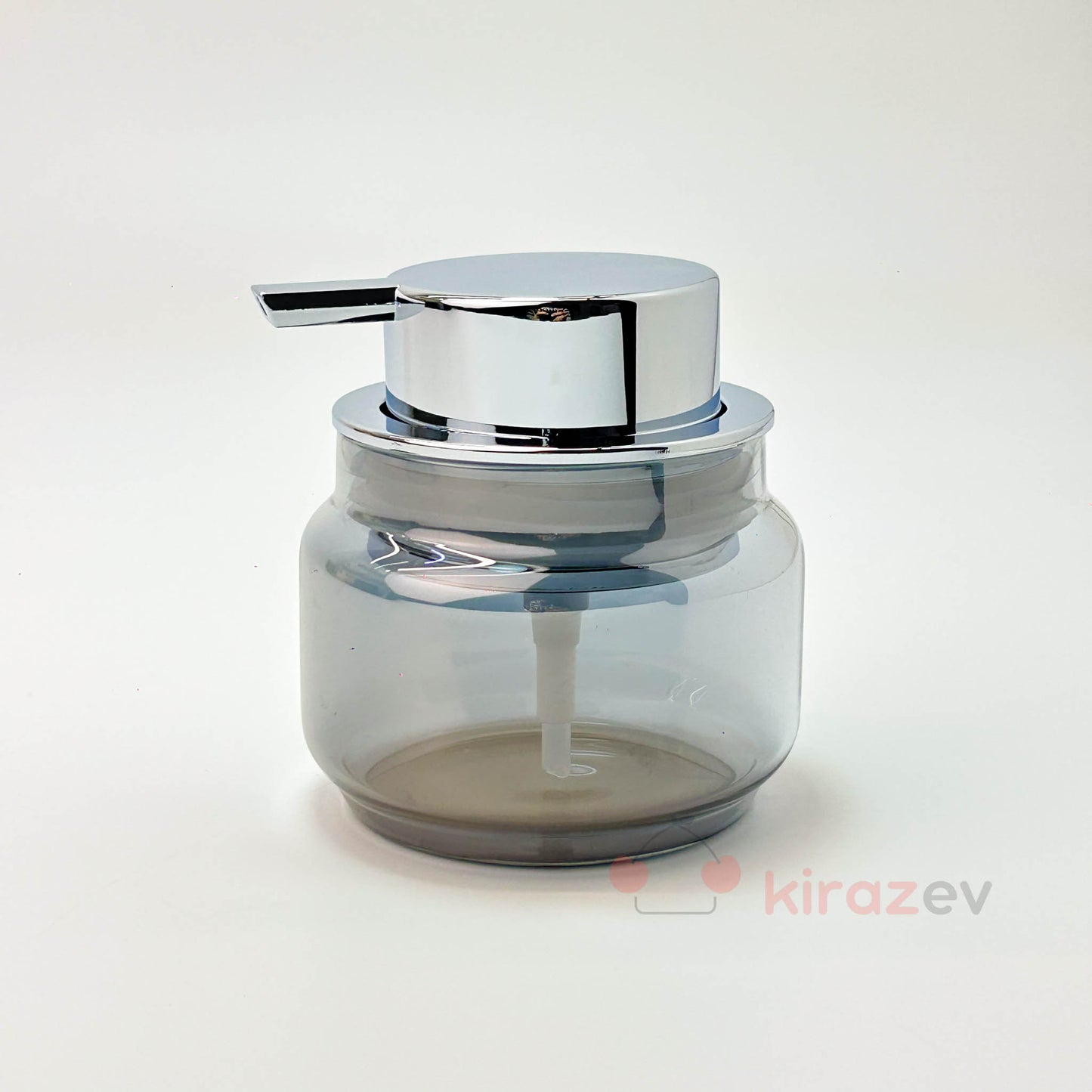 Tombul Kısa Sıvı Sabunluk Gümüş Kapaklı