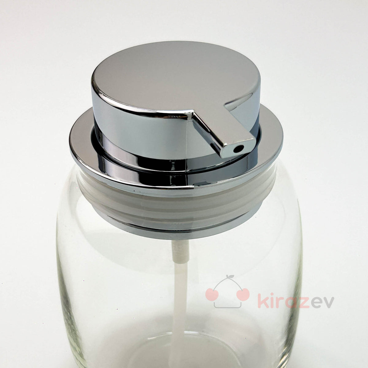 Tombul Şeffaf Sıvı Sabunluk – Krom Kapaklı