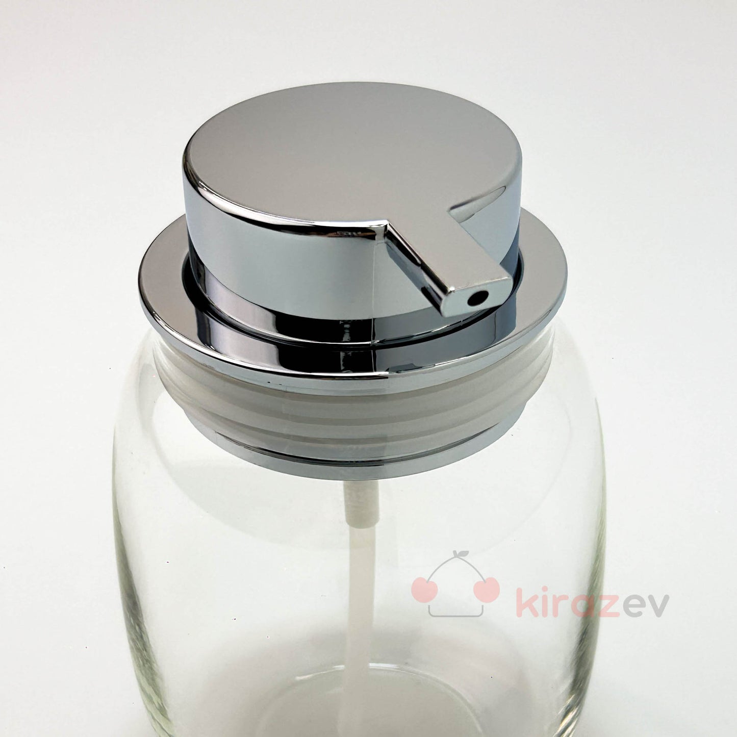 Tombul Şeffaf Sıvı Sabunluk – Krom Kapaklı