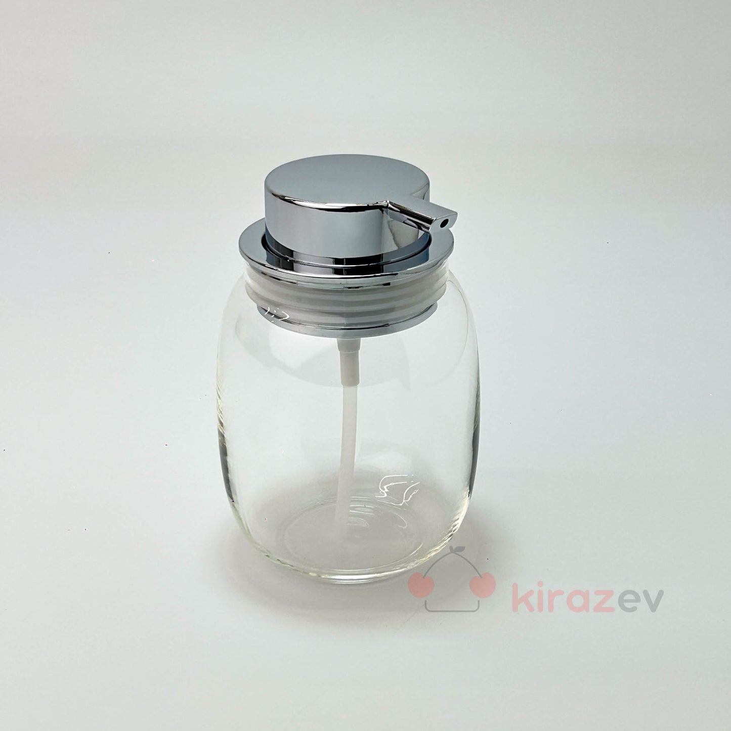 Tombul Şeffaf Sıvı Sabunluk – Krom Kapaklı