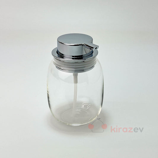 Tombul Şeffaf Sıvı Sabunluk – Krom Kapaklı