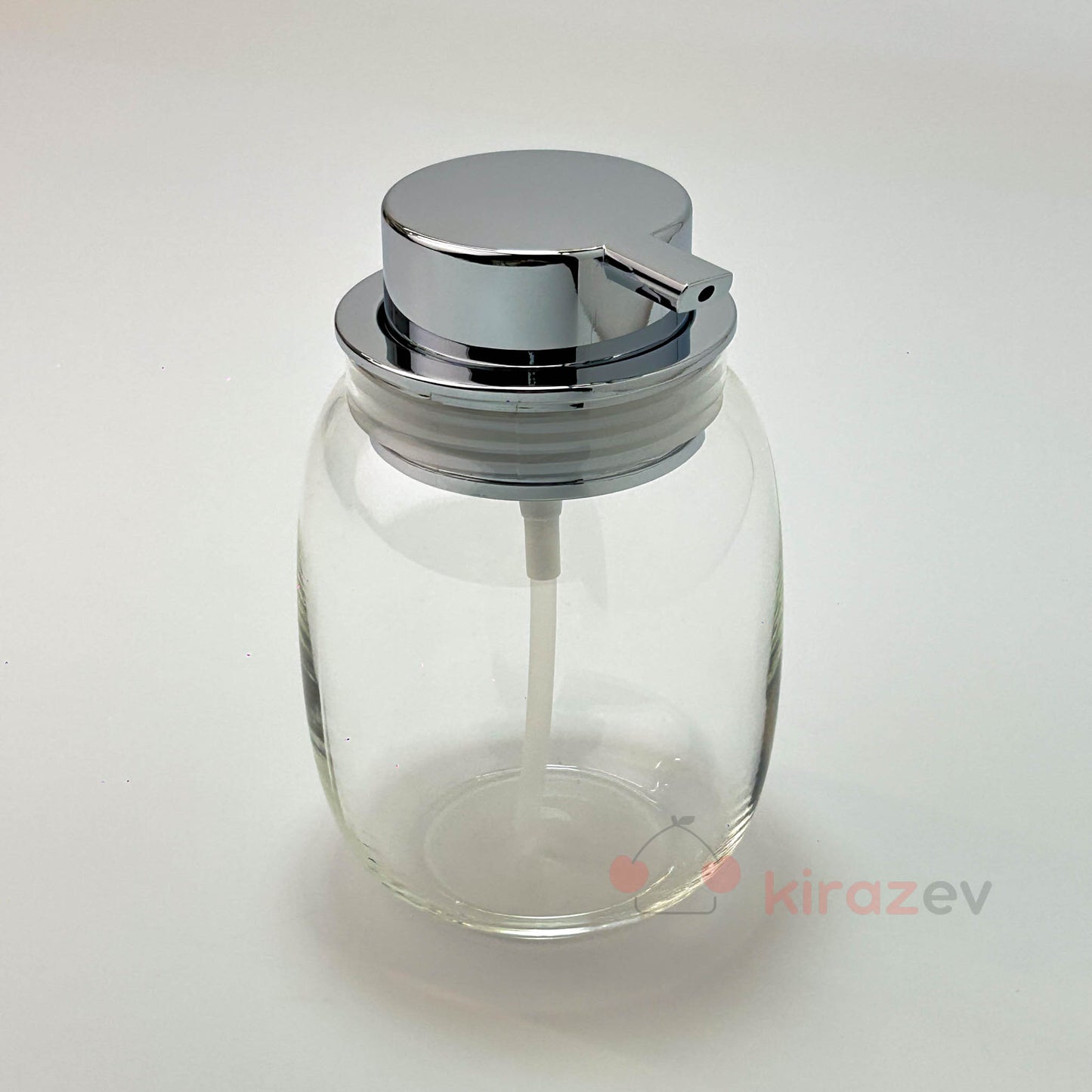 Tombul Şeffaf Sıvı Sabunluk – Krom Kapaklı