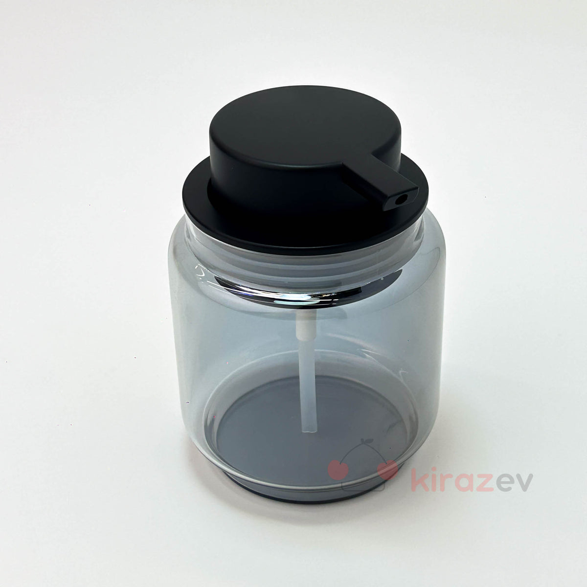 Tombul Siyah Sıvı Sabunluk – Krom Kapaklı