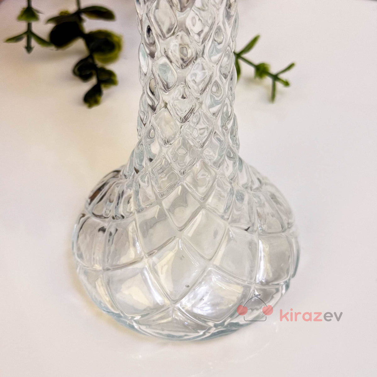 Uzun Cam Kristal Vazo – Zarif Desenli Vazo