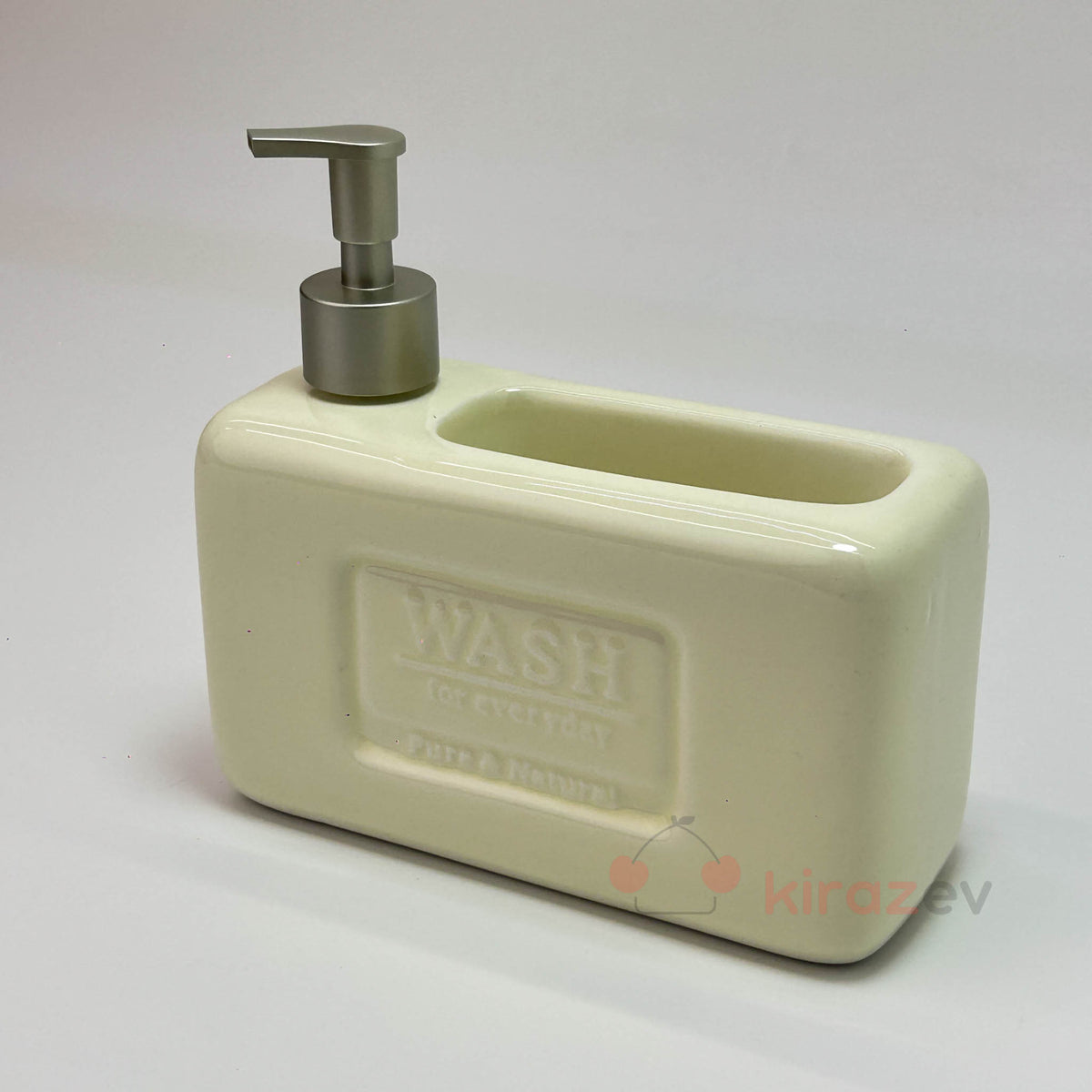 Seramik Sıvı Deterjanlık Hazneli Beyaz