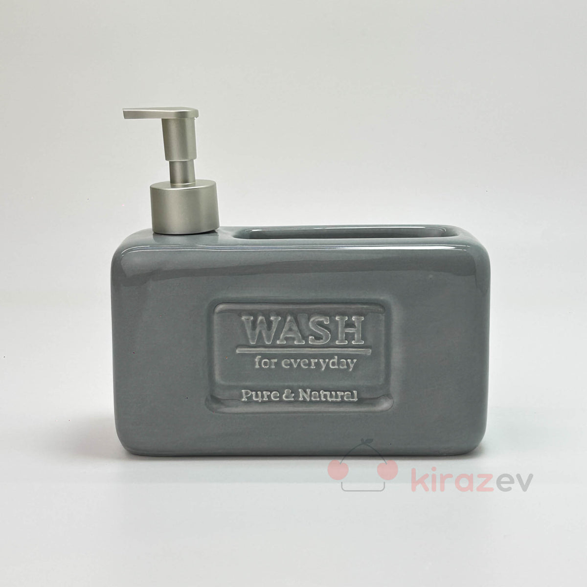 Seramik Sıvı Deterjanlık Hazneli Gri