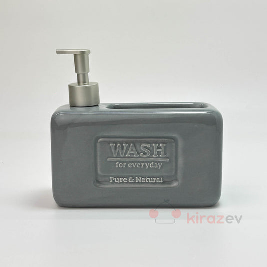 Seramik Sıvı Deterjanlık Hazneli Gri