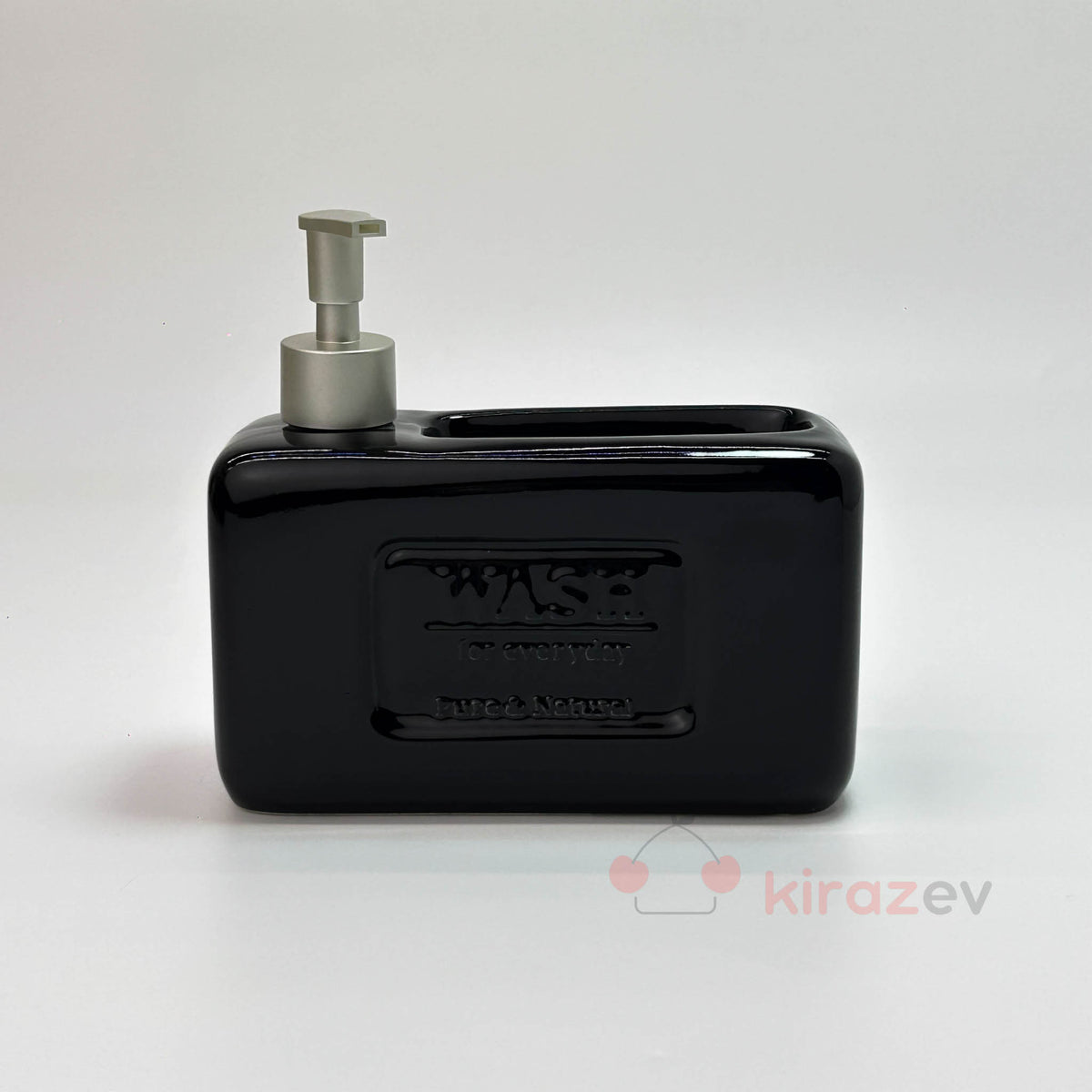 Seramik Sıvı Deterjanlık Hazneli Siyah