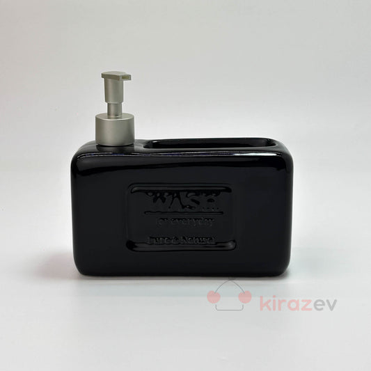 Seramik Sıvı Deterjanlık Hazneli Siyah