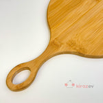 Yuvarlak Saplı Bambu Kesim & Sunum Panosu 33×20 cm